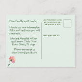 Wir haben einen eleganten, blühenden Umzug aus dem Ankündigungspostkarte (Rückseite)