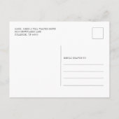 Wir haben einen neuen Halt für Weihnachtsreisen ge Ankündigungspostkarte (Rückseite)