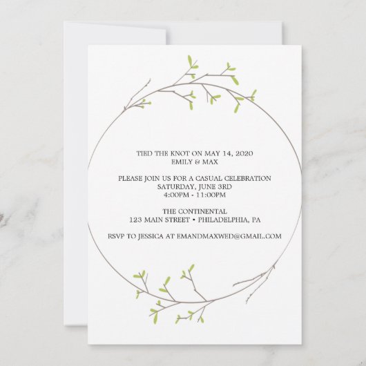 "Wir haben" einfache Hochzeitskarten Einladung (Rückseite)