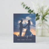 Wir haben Elegant Ankündigung Foto Postkarte (Stehend Vorderseite)