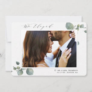 Wir haben Elegant Eukalyptus Foto Wedding Ankündigung