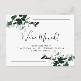Wir haben Emerald Green Eucalyptus New Address Ann Ankündigungspostkarte