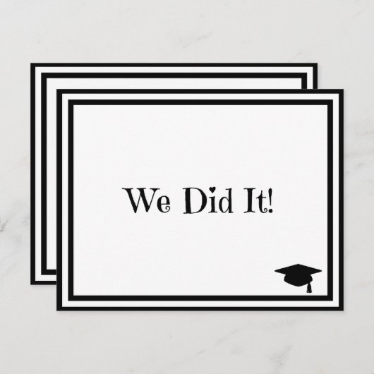 Wir haben es Abschluss gemacht Einladung (Vorne/Hinten)