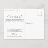 Wir haben es Drehbuch benutzerdefinierte Foto Hoch Ankündigungspostkarte (Rückseite)