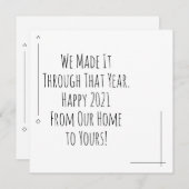 Wir haben es durch dieses Jahr geschafft. Alles Gu (Vorne/Hinten)