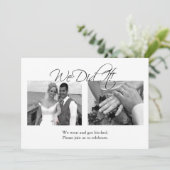 Wir haben es gemacht (anpassbare Fotovorlage) Einladung (Stehend Vorderseite)