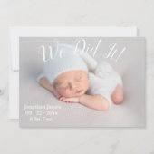 Wir haben es gemacht, Foto zeigt die neutrale Gebu Ankündigung (Vorderseite)