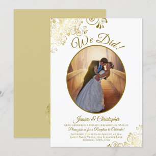 Wir haben es geschafft! Goldene und weiße Hochzeit Einladung