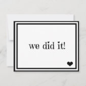 Wir haben es getan einladung (Vorderseite)