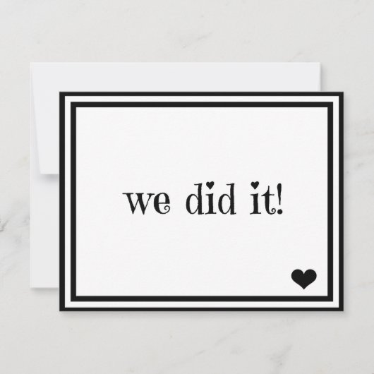 Wir haben es getan einladung (Vorderseite)