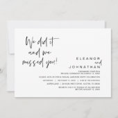 Wir haben es getan, wir haben dich vermisst, Hochz Einladung (Vorderseite)