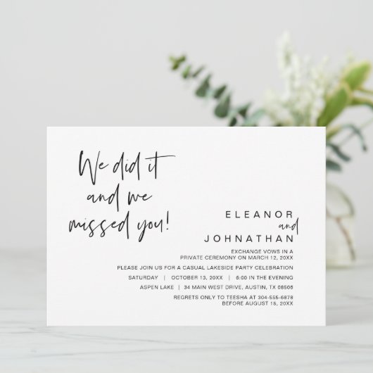 Wir haben es getan, wir haben dich vermisst, Hochz Einladung (Stehend Vorderseite)