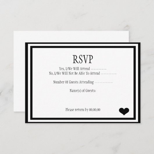 Wir haben es UAWG gemacht RSVP Karte (Vorne/Hinten)