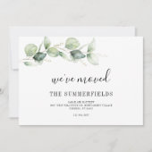 Wir haben Eukalyptus-Adressenänderung verschoben Ankündigung (Vorderseite)