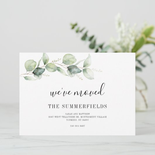 Wir haben Eukalyptus-Adressenänderung verschoben Ankündigung (Stehend Vorderseite)