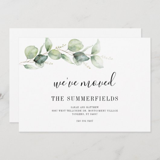 Wir haben Eukalyptus-Adressenänderung verschoben Ankündigung (Vorne/Hinten)