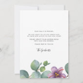 Wir haben Eukalyptus-Bewegung angekündigt Mitteilungskarte (Rückseite)