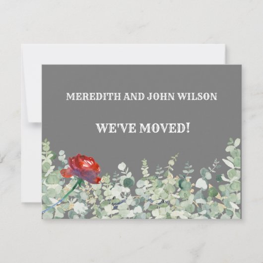 Wir haben Eukalyptus Green Elegant Moving Budget Ankündigung (Vorderseite)