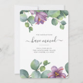 Wir haben Eukalyptus Greenery Botanical Moving Ankündigung (Vorderseite)