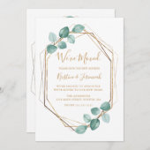 Wir haben Eukalyptus Greenery Gold Frame Moving Ankündigung (Vorne/Hinten)