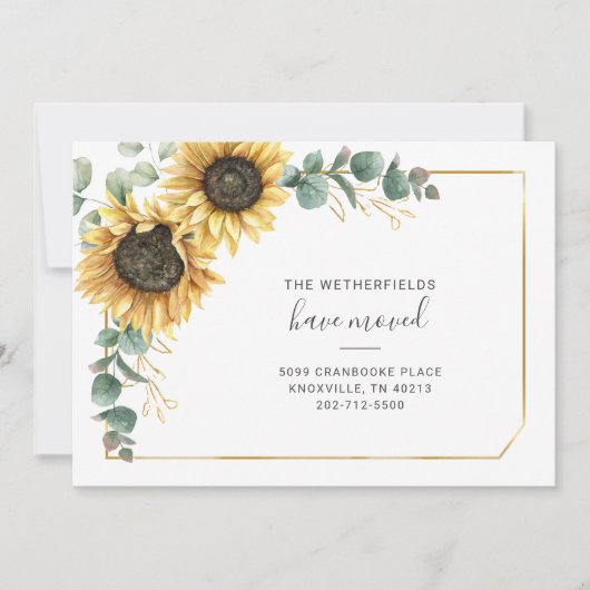 Wir haben Eukalyptus Greenery Sonnenblumen Bewegun Ankündigung (Vorderseite)