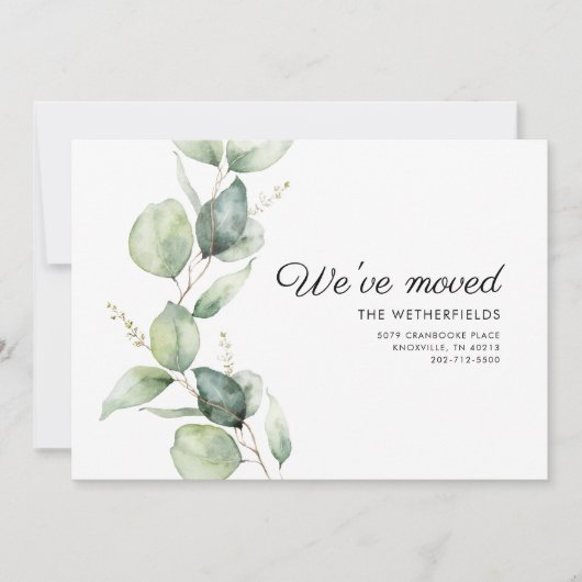 Wir haben Eukalyptus-Grüne bewegt Ankündigung (Vorderseite)