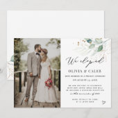 Wir haben Eukalyptus-Hochzeitsankündigung Einladung (Vorne/Hinten)