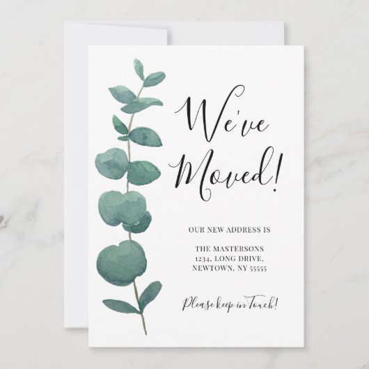 Wir haben Eukalyptus verschoben Ankündigung (Vorderseite)