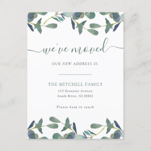 Wir haben Eukalyptus-Wappen verschoben   Ankündigu Einladungspostkarte