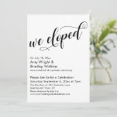 Wir haben Extravagante Script Post Wedding Celebra Einladung (Stehend Vorderseite)