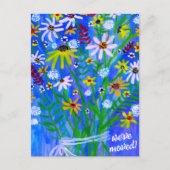 Wir haben farbenfrohe Daisy Bouquet neue Zuhause-A Postkarte (Vorderseite)