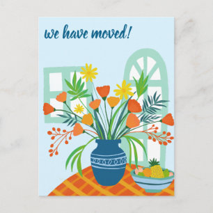 WIR HABEN Floral Bouquet Neue Zuhause-Adresse Nied Postkarte