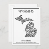 Wir haben Floral Mandala Michigan Staat bewegt Ankündigungspostkarte (Vorne/Hinten)
