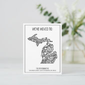 Wir haben Floral Mandala Michigan Staat bewegt Ankündigungspostkarte (Stehend Vorderseite)