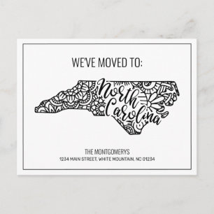 Wir haben Floral Mandala North Carolina Staat bewe Ankündigungspostkarte
