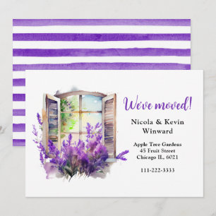 Wir haben Florale Lavendel-Violett-Fenster verscho Ankündigung