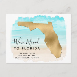 Wir haben Florida Map Beach Scene neue Adresse übe Ankündigungspostkarte