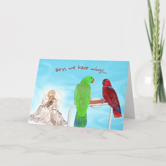 Wir haben Flügel Feiertagskarte (Vorderseite)
