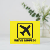 Wir haben Flugzeug verschoben Postkarten für neue  (Stehend Vorderseite)