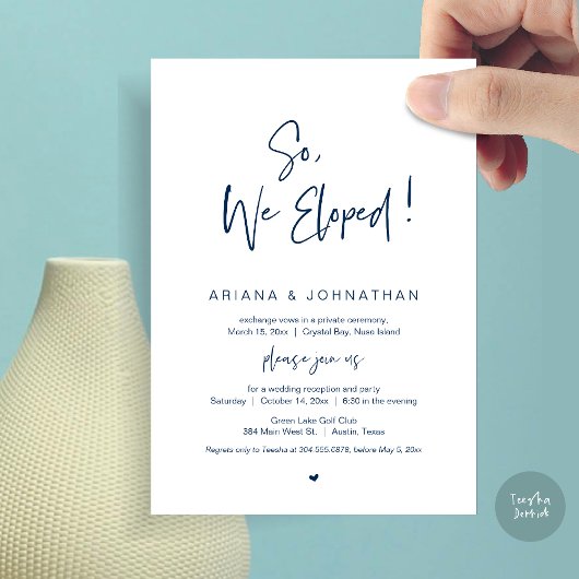 Wir haben gepeitscht, Navy Blue, Hochzeitsfeier Einladung