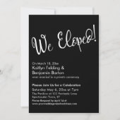 Wir haben gepflückt! Black Modern Post Wedding Cel Einladung (Vorderseite)