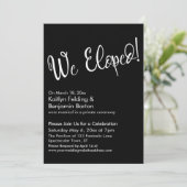 Wir haben gepflückt! Black Modern Post Wedding Cel Einladung (Stehend Vorderseite)