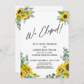 Wir haben gepflückt! Eukalyptus Sunflower Empfang Einladung (Vorne/Hinten)