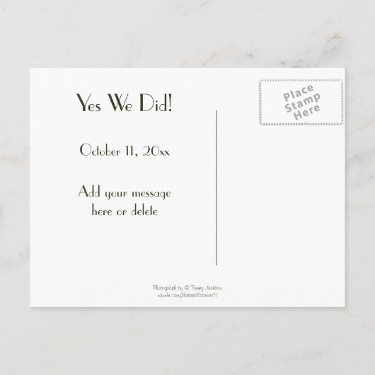 Wir haben gepflückt! Gebirge genannt Ankündigungspostkarte (Rückseite)