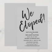 Wir haben gepflückt! Lässige Grau Post Wedding Cel Einladung (Vorne/Hinten)