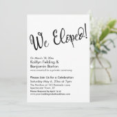 Wir haben gepflückt! Lässiges Script Post Wedding  Einladung (Stehend Vorderseite)