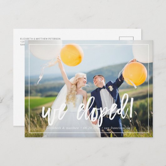 Wir haben gepflückt! Modernes Foto Ankündigungspostkarte (Vorne/Hinten)