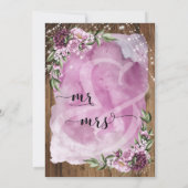 Wir haben gepflückt! Rustikale Aquarellblüte und L Einladung (Rückseite)