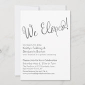 Wir haben gepflückt! Silver White Post Wedding Cel Einladung (Vorderseite)