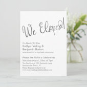 Wir haben gepflückt! Silver White Post Wedding Cel Einladung (Stehend Vorderseite)